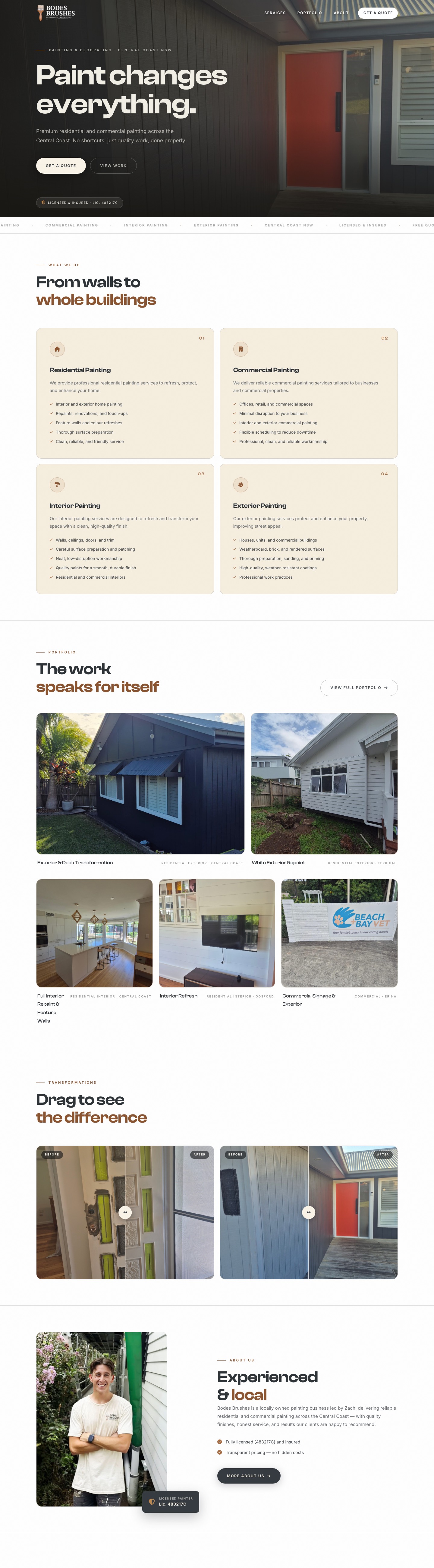Bodes Brushes Painting & Decorating website